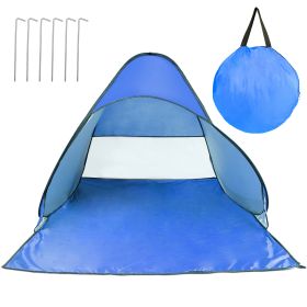 1Pc 2-3Person Beach Tent With Net Window Storage Bag 64.96 X 59.06 X 43.31in Anti-UV Automatic Waterproof For Outdoor Beach Camping Fishing Park Lake (Color: Blue)