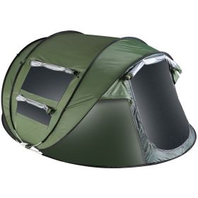 5-8 Person Pop Up Tent Automatic Setup Camping Tent Waterproof Instant Setup Tent with 4 Mosquito Net Windows Carrying Bag for Hiking Climbing Adventu (Option: Tent(Green 5 person)