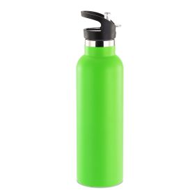 Sports Water Bottle Stainless Steel Vacuum-Insulated Drinking Cup w/ Straws Outdoor Cycling Hiking (Option: StillWaterBottle(1L GRN))